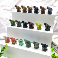 Vente en gros d'artisanat en cristal naturel, sculptures de cochons en obsidienne, mini-pierres précieuses, animaux en cristal, cochons mignons mélangés pour cadeau