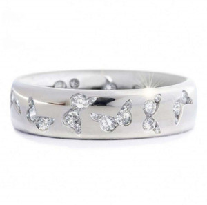 Anillo de Mariposa Rosa Plateado de Verano, <span class=keywords><strong>Anillos</strong></span> de Cristal con Diamantes <span class=keywords><strong>para</strong></span> <span class=keywords><strong>Adolescentes</strong></span>, Gran Venta - Product Image 4