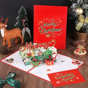 New Christmas Creative 3D Three-dimensional Greeting Card Paper Engraving Blessing Thank You Card Envelope Set