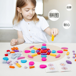 Vente en gros de puzzles en bois créatifs, jouets en bois pour enfants, puzzles en bois à faire soi-même, puzzle de table coloré, <span class=keywords><strong>jouet</strong></span> éducatif Montessori pour bébés - Product Image 5
