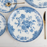 Vaisselle en porcelaine, or royal, ensemble de 5 pièces, chargeur à bords, pour fête et mariage