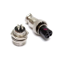 Connecteur électronique de signalisation OEM ESSEN 16MM Gx16-4 4 broches GX16 femelle, couleur argent, pour torche de soudage