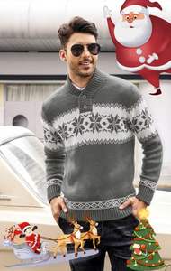 Suéter Navideño Feo de Punto, Suéteres Navideños Casuales con Copos de Nieve, Prenda de Punto - Product Image 4