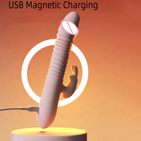 Original Magnetisch Aufladbarer Wasserdichter Doppelohr-Vibrator aus Weichem Silikon G-Punkt Sexspielzeug Rabbit-Vibrator für Frauen