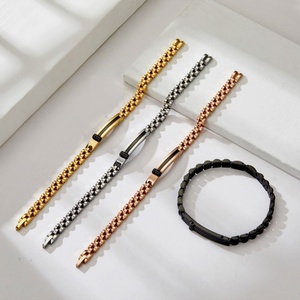 Custom 316l Stainless Steel <b>Men</b> <b>Bracelet</b> <b>Engrave</b> 14k 18k Gold Plated Fashion Chain Link <b>Bracelets</b> for <b>Men</b> - Product Image 1