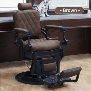 Sillón de Barbería Vintage para Salón de Peluquería Masculina, Sillón de Barbería Reclinable con Elevación Hidráulica, Sillón Clásico para Afeitar y Lavar el Cabello - Product Image 5