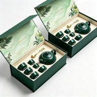 Coffret Cadeau Théière Verte de Luxe - Boîte d'Emballage Portable pour Coffrets de Thé et de Café de Luxe Léger pour Cadeaux d'Affaires