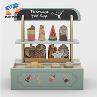Juego de cajas de comestibles de comida de juego de madera-Juguete de simulación de verduras, frutas, panadería y mariscos para niños W10A248