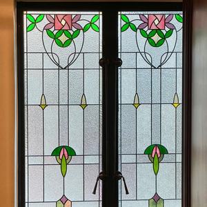 Vitraux décoratifs de luxe faits à la main, motifs classiques en plomb pour portes principales en bois extérieures, vitraux - Product Image 4