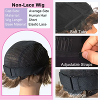 Wig Rambut Asli Pixie Cut Pendek Grosir, Vietnam Mentah Tanpa Lace Front, Pre Plucked, Tanpa Lem, Siap Pakai, Langsung dari Pabrik