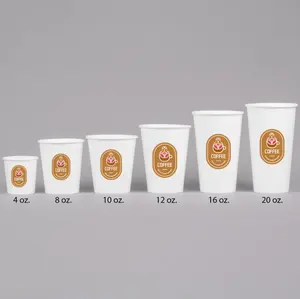 Lokyo atacado logotipo personalizado 6 oz, copo de café de papel parede único embalagem com tampa para lojas de café