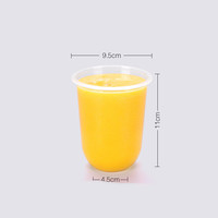 Gobelets en plastique transparents en PP durables et jetables en forme de U avec logo personnalisé pour thé au lait à bulles, smoothies (8oz-24oz) pour boissons froides