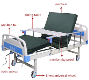 Lit d'hôpital électrique médical à 3 manivelle pour les soins aux personnes âgées avec cadre en acier et composants en ABS - Product Image 6