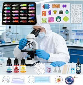 Kit de resina UV para principiantes, hecho a mano, modelo de joyería, resina epoxi transparente de curado rápido, moldes para colgantes, pendientes, llaveros, con purpurina - Product Image 6