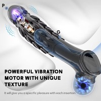 Manchon d'extension en silicone pour homme, préservatifs réutilisables, jouets sexuels réalistes pour adultes