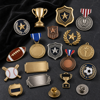 Badge de récompense personnalisé, médaille sportive, trophée de football et de baseball, épingle de revers en émail dur, or et argent, vente en gros directe usine