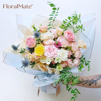INUNION Papier d'Emballage Floral Ligne Dorée Recyclable Transparent Imperméable Artisanat Emballage Cadeau Papier d'Emballage pour Fleurs