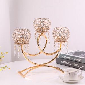 Weddings 3 Arms Candelabra Centerpieces Modern Custom Candle Holder Tapper Luxury <strong>Brass</strong> Gold <strong>Lanterns</strong> and Candle - Product Image 6