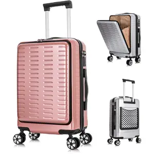 YX16845 Trolley Luggage & Travel Bags Custom Suitcase ABS Zipper Valise Pour Femme Travel Carrier Suit Case with Front Openning