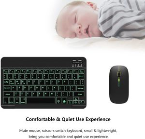 Tastiera Wireless Ricaricabile con Retroilluminazione RGB Connessione Bluetooth Combo Mouse Wireless per <span class=keywords><strong>Samsung</strong></span> Galaxy Tab A9 5G - Product Image 2