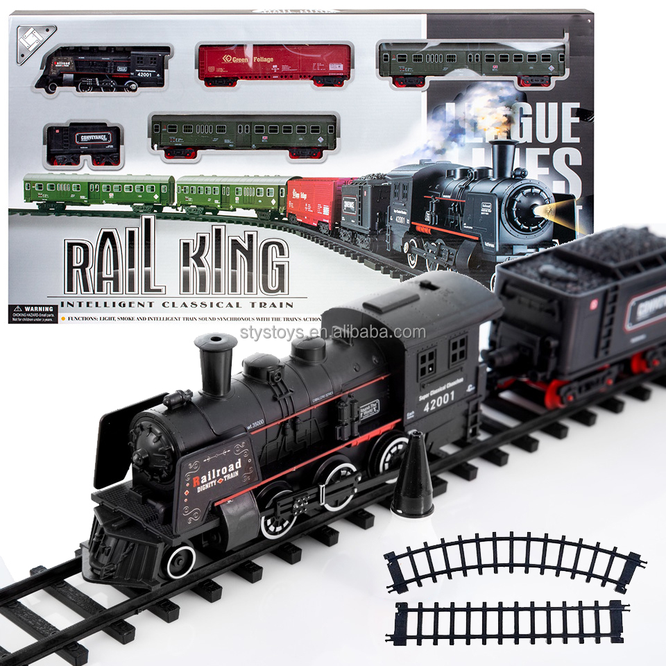 Ensembles de trains électriques pour enfants en alliage métallique, jouets de train de Noël à locomotive à vapeur, wagons passagers lumineux, voies de luxe, lumières et sons rechargeables, cadeaux d Ensembles de trains électriques pour enfants en alliage métallique, jouets de train de Noël à locomotive à vapeur, wagons passagers lumineux, voies de luxe, lumières et sons rechargeables, cadeaux d