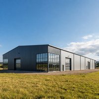 Structure en acier pour atelier de réparation automobile et de stockage de véhicules, porte large, espace élevé pour les véhicules et les travaux de réparation
