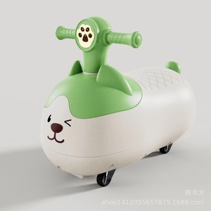 Peanut Shaped Twist <b>Car</b> For 1-3 Years Old Kids Lightweight Rocking Scooter Toy <b>Push</b> Operated With Paw Design - Product Image 2