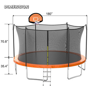 Nhà sản xuất trẻ em <span class=keywords><strong>trampolines</strong></span> cho người lớn với thùng Vòng 10ft Trampoline ngoài trời với mạng lưới an toàn - Product Image 1
