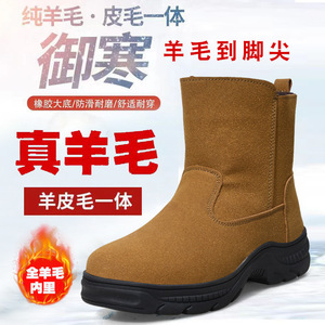 Botas de Nieve para Hombre, Forradas de Lana, Tacón Medio, Antideslizantes, Cálidas para Invierno, Botas para Exteriores - Product Image 1