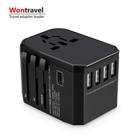 Модный Портативный Универсальный дорожный адаптер с четырьмя usb-портами и type-c, умное зарядное устройство USB, электрическая розетка