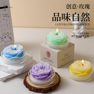 Vela Aromática con Forma de Rosa, Regalo Decorativo para el Día de la Madre, Recuerdos con Fragancia Elegante - Product Image 2