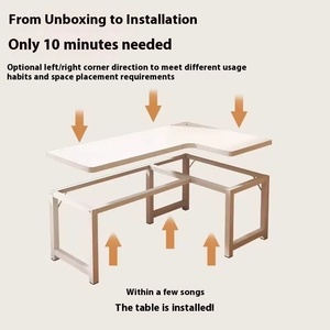 モダンデザイン統合コンピュータデスク本棚L字型コーナー寝室ドレッシングテーブル女の子家庭用オフィス用 - Product Image 6