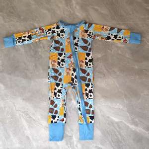 베이비 패션 왌제품 배송 가능 캐주얼 대나무 비스코스 아기 잠옷 부드러운 랜덤 사이즈 프린트 지퍼형 도매 블라인드 박스 - Product Image 2