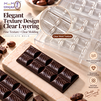 Moule à chocolat personnalisé Tangba, 6 cavités, texture élégante, barre de 40g, OEM ODM pour chocolaterie, boulangerie, pâtisserie, confiserie