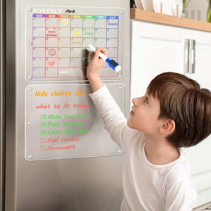 Pizarra Magnética Transparente Personalizada, Borrable, de Acrílico de 3 mm de Grosor, 16x12, para Planificador Semanal de Refrigerador, Multi-pieza - Product Image 4