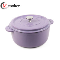 Collection 2025 Casseroles au four hollandais en fonte de cuivre et en silicone émaillé à fond plat Casseroles et poêles à soupe à fond plat