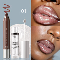 YOUNG VISION Kit de Maquillage Lèvres 2-en-1 Brillant et Pailleté, Gloss Mat et Crayon à Lèvres Empilable pour un Effet Dégradé Longue Durée