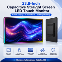 Nouvel écran tactile capacitif industriel plat de 23,8 pouces, moniteur PC tout-en-un, kiosque de jeu, Win10/11 Android /DVI/VGA/USB pour