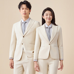 Professional Suit Set Light Blue Wool Two-Piece Workwear Unisex - Product Image 1