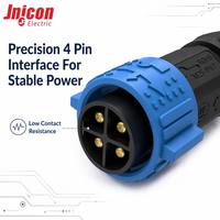 Connecteur étanche industriel M25 à 4 broches en cuivre plaqué argent 30A 300V Push Lock IP67 pour alimentation circulaire