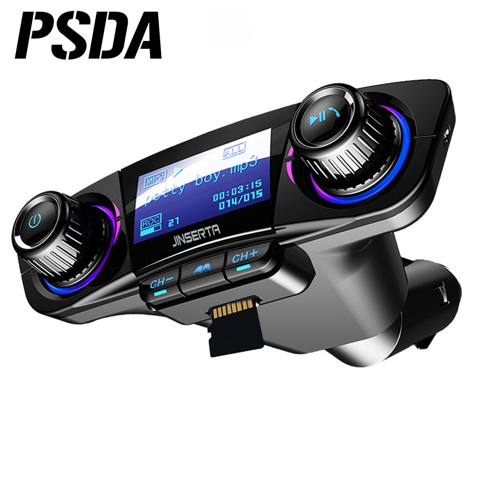 FM-трансмиттер PSDA, Aux модулятор, беспроводной автомобильный комплект 5,0 громкой связи, автомобильный аудио mp3-плеер с умным зарядным устройством и двойным USB-портом, автомобильное зарядное устройство