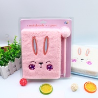 Carnet en peluche Yilan H-069 32k avec stylo, pages lignées à motifs de dessins animés, reliure cousue, protection oculaire, pour le commerce transfrontalier