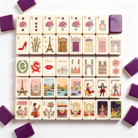 Ningbo Leti Trading Co., Ltd. Mahjong New York Set Mahjong Amerika 160 Ubin Akrilik Premium 2-Lapisan Ubin Mahjong Natal