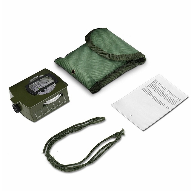 Tactical Backpacking Level Compass for Survival Compact Handheld Sighting Compass with Carry Bag for Camping Hiking Outdoor