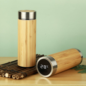 Nuevos frascos de vacío Termos Thermos Botella de agua digital Pantalla Termo Bambu - Product Image 2