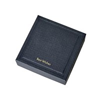 Boîte à bijoux en carton gris avec logo en relief, type de doublure en éponge, type de papier, pour colliers, boucles d'oreilles, bagues