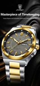 Reloj de Cuarzo de Lujo Original Poedagar 896 para Hombre, Resistente al Agua, Luminoso, con Correa de Acero Inoxidable - Product Image 3
