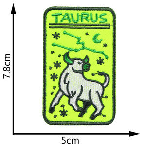 조디악 표지판 조디악 패치에 사각형 점 자수 철 - Product Image 3