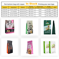 Sacs à café personnalisés de 100g, 200g, 250g, fournisseur d'usine, sacs à fond plat recyclables avec fermeture éclair et valve pour l'emballage du café
