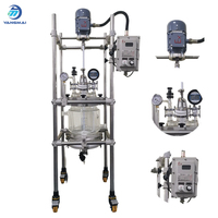 Yangmai Nouvelle chaudière de réaction en verre à double enveloppe de 5L sous vide avec échange de chaleur pour la distillation de solvants organiques